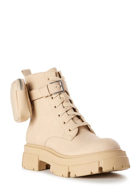 prada beige combat boots|women prada boots with pouch.